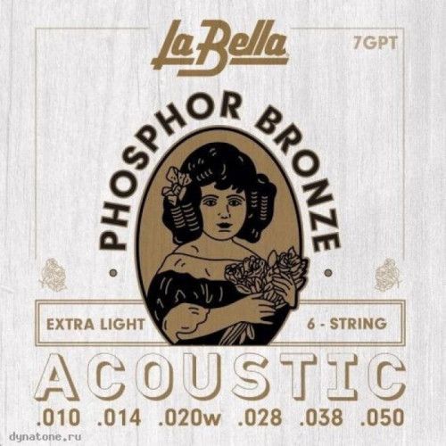 Juego La Bella Acústica Phosphor Bronze 7-GPT (010-050)