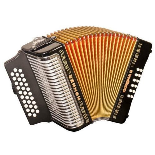Acordeón Hohner A-56211-GCF Corona II Lacado Negro