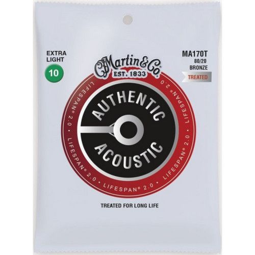Juego Cuerdas Guitarra Acústica Martin MA-170T Lifespan 80/20 010-047