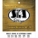 Juego 12 Cuerdas Guitarra Acústica SIT Golden Bronze GB121046 010-046