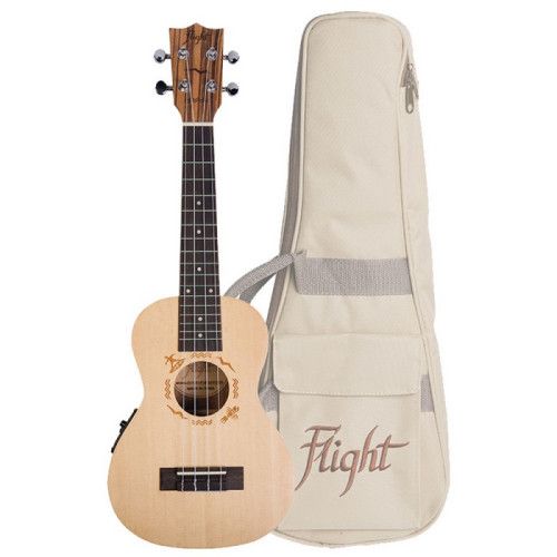 Ukelele Concert Flight DUC-525EQ Designer Electroacústico Abeto/Zebr