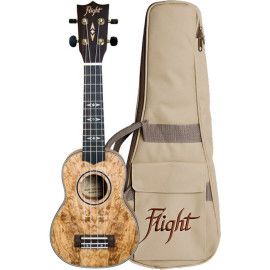 Ukelele Soprano Flight DUS-410QA Supernatural Quilted Ash
