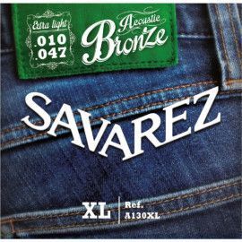 Juego Cuerdas Guitarra Acústica Savarez A130XL Bronze 010-047