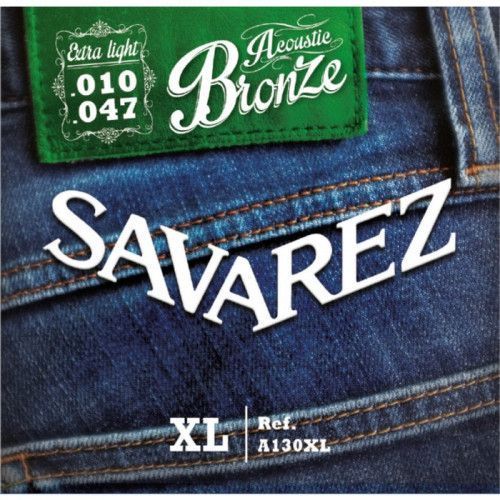 Juego Cuerdas Guitarra Acústica Savarez A130XL Bronze 010-047