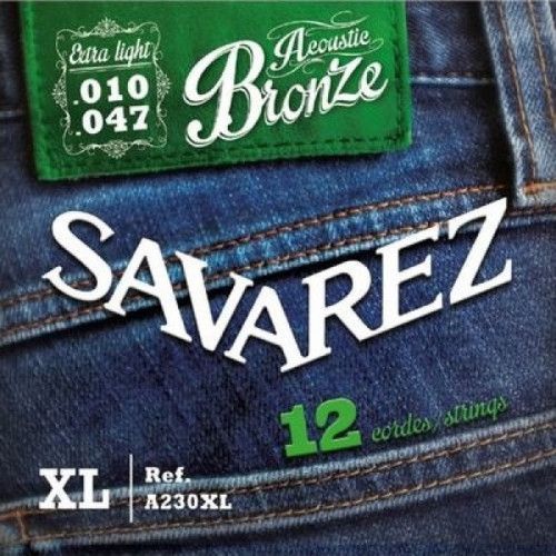 Juego 12 Cuerdas Guitarra Acústica Savarez A230XL Bronze 010-047