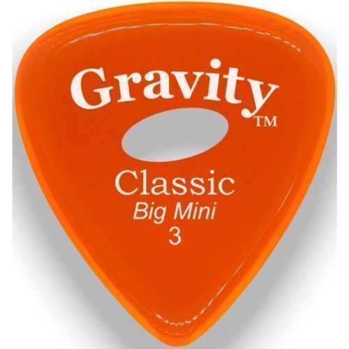 Púa Gravity Classic Big Mini 3.0mm Pulida Elipse Naranja GCLB3PE