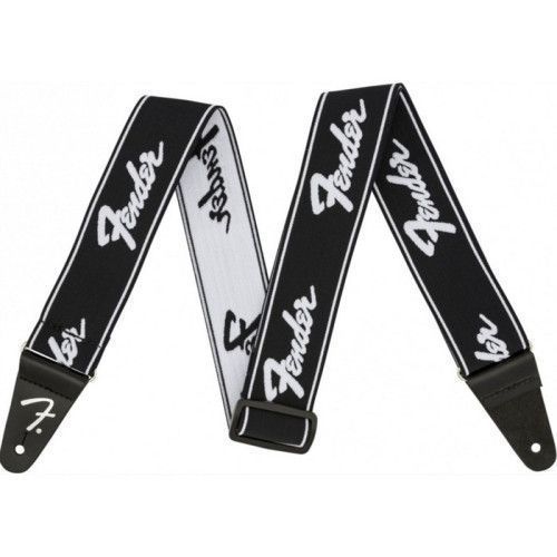 Correa Fender 099-0642-074 Weighless Running Logo Negra/Blanca 2"