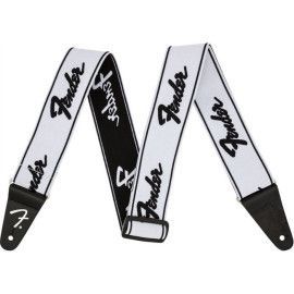Correa Fender 099-0642-075 Weighless Running Logo Blanca/Negra 2"