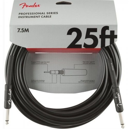 Cable Jack Fender 099-0820-016 Professional Series Negro 7,5m
