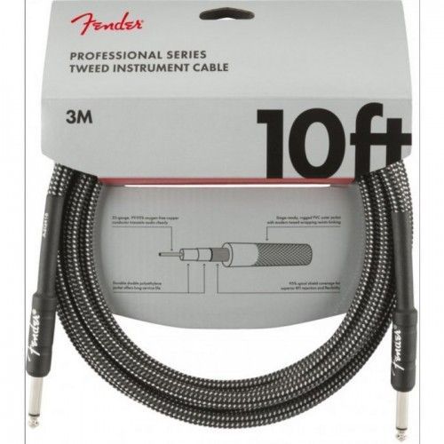Cable Jack Fender 099-0820-062 Professional Series Tweed Gris 3m