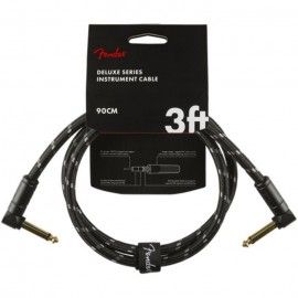 Cable Jack Acodado Fender 099-0820-096 Deluxe Series Tweed Negro 1m