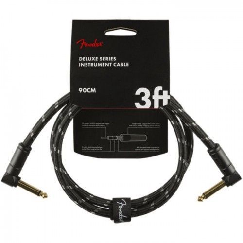Cable Jack Acodado Fender 099-0820-096 Deluxe Series Tweed Negro 1m
