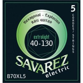 Juego Cuerdas Guitarra Baja 5 cdas Savarez Hexagonal B70XL5 040-130