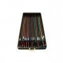 Estuche 15 arcos violín/viola/cello Pedi negro/marrón Marrón