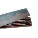 Estuche 6 arcos violín/viola/cello Pedi negro/marrón Marrón