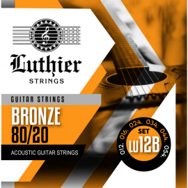 Juego Cuerdas Guitarra Acústica Luthier LU-12B Bronze 80/20 012/054