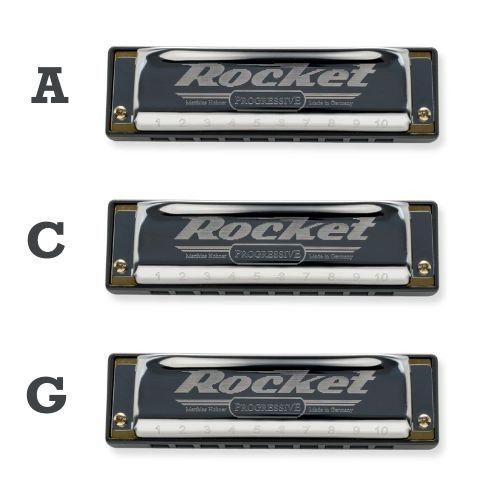 Propack 3 Armónicas Hohner New Rocket A-C-G M2013PP