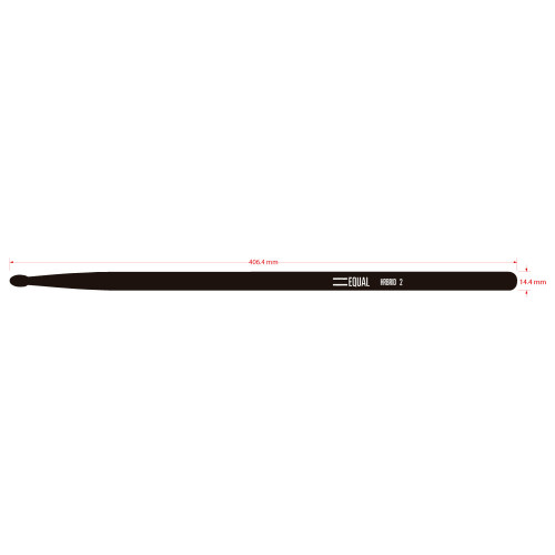 Par de Baquetas Equal H2 Fibra de Carbono Negra