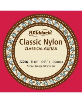 Cuerda Guitarra D'Addario Classic J2506 6ª "MI"