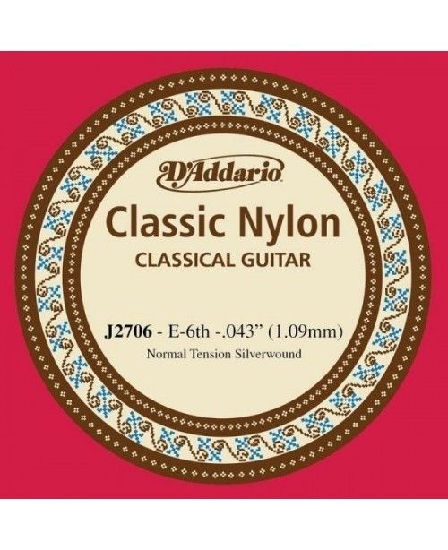 Cuerda Guitarra D'Addario Classic J2506 6ª "MI"