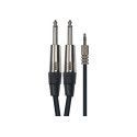 Cable de 3 metros de longitud. Mini jack stereo macho a 2 jacks mono macho
