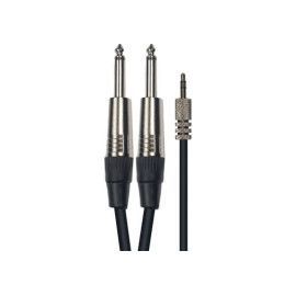 Cable de 3 metros de longitud. Mini jack stereo macho a 2 jacks mono macho