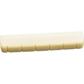 Cejuela de plástico para guitarra clásica. 2-7/32"x - 11/32"x1/4 ? Efecto marfil
