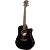 GUITARRA ACÚSTICA LÂG DREADNOUGHT CUTAWAY TRAMONTANE 118 A/E - NEGRA