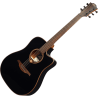 GUITARRA ACÚSTICA LÂG DREADNOUGHT CUTAWAY TRAMONTANE 118 A/E - NEGRA