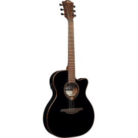 GUITARRA ACÚSTICA LÂG AUDITORIUM SLIM CUTAWAY TRAMONTANE 118 A/E - NEGRA