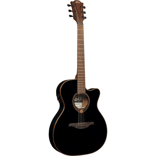 GUITARRA ACÚSTICA LÂG AUDITORIUM SLIM CUTAWAY TRAMONTANE 118 A/E - NEGRA