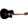 GUITARRA ACÚSTICA LÂG AUDITORIUM SLIM CUTAWAY TRAMONTANE 118 A/E - NEGRA