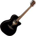 GUITARRA ACÚSTICA LÂG AUDITORIUM SLIM CUTAWAY TRAMONTANE 118 A/E - NEGRA