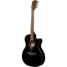 GUITARRA ACÚSTICA LÂG AUDITORIUM SLIM CUTAWAY TRAMONTANE 118 A/E - NEGRA