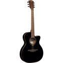 GUITARRA ACÚSTICA LÂG AUDITORIUM SLIM CUTAWAY TRAMONTANE 118 A/E - NEGRA