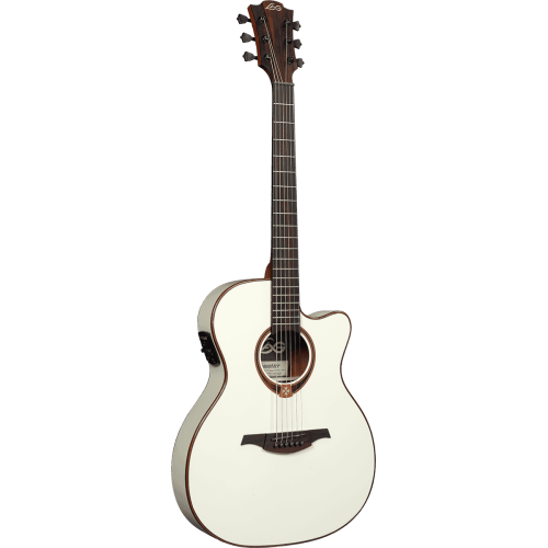 GUITARRA ACÚSTICA LÂG AUDITORIUM SLIM CUTAWAY TRAMONTANE 118 A/E - IVORY WHITE