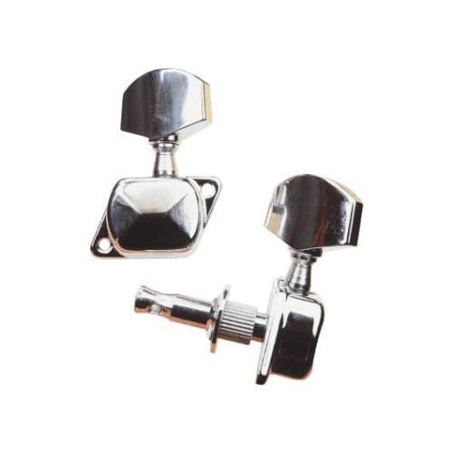Clavijas cromadas de afinación para guitarras acústicas. Disposición 3+3