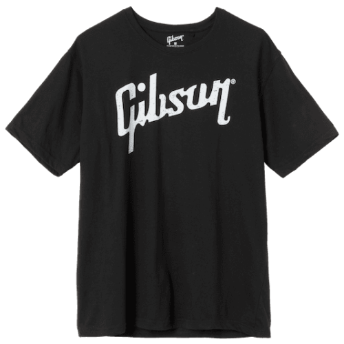 T-Shirts - Distressed Gibson Logo T (Black), Large
