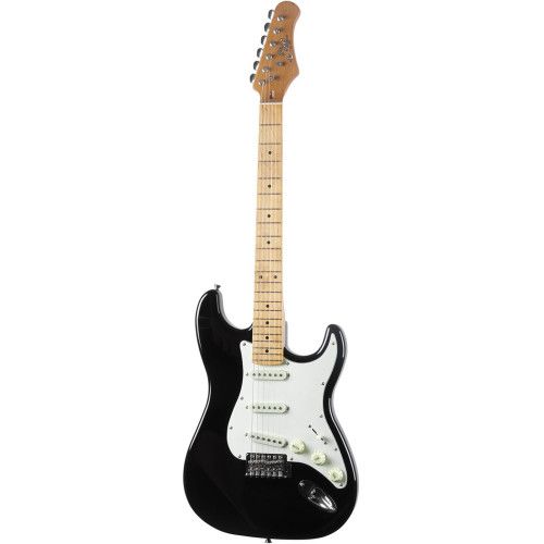 Guitarra eléctrica Eko Starter ST401 tipo Strat (diapasón de arce) - Negra