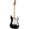 Guitarra eléctrica Eko Starter ST401 tipo Strat (diapasón de arce) - Negra