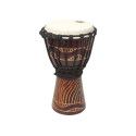 Djembe de 8? de madera rojiza y parche blanco