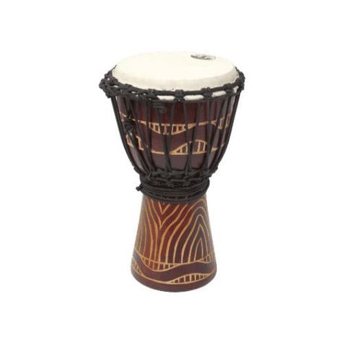 Djembe de 8? de madera rojiza y parche blanco