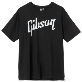 T-Shirts - Distressed Gibson Logo T (Black), Medium