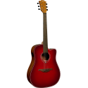 GUITARRA ACÚSTICA LAG DREADNOUGHT A/E CUTAWAY - EDICIÓN LIMITADA RED BURST