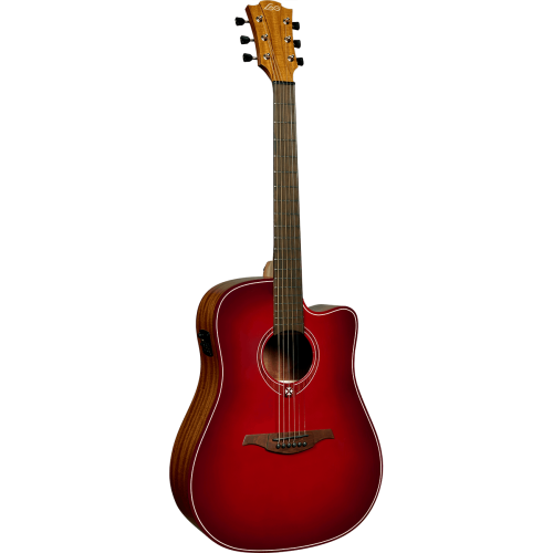 GUITARRA ACÚSTICA LAG DREADNOUGHT A/E CUTAWAY - EDICIÓN LIMITADA RED BURST