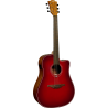 GUITARRA ACÚSTICA LAG DREADNOUGHT A/E CUTAWAY - EDICIÓN LIMITADA RED BURST
