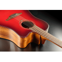 GUITARRA ACÚSTICA LAG DREADNOUGHT A/E CUTAWAY - EDICIÓN LIMITADA RED BURST