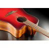 GUITARRA ACÚSTICA LAG DREADNOUGHT A/E CUTAWAY - EDICIÓN LIMITADA RED BURST