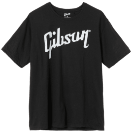 T-Shirts - Distressed Gibson Logo T (Black), XL