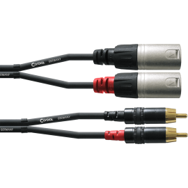 Cable de audio doble XLR macho/RCA 3 m